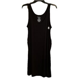 Time and Tru Women's Maternity Sleeveless Easy Tank Dress Black NWT Sz Small 4-6